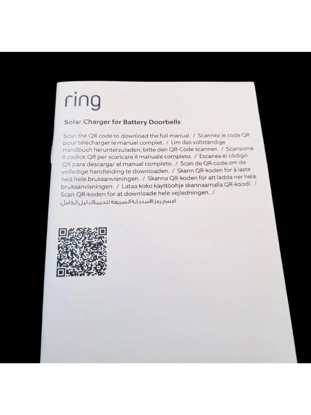 Ring Solar Charger For Battery Doorbells USB-C Compatible (1st Gen)